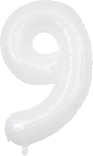 Picture of WHITE NUMBER 9 FOIL BALLOON 40 INCH